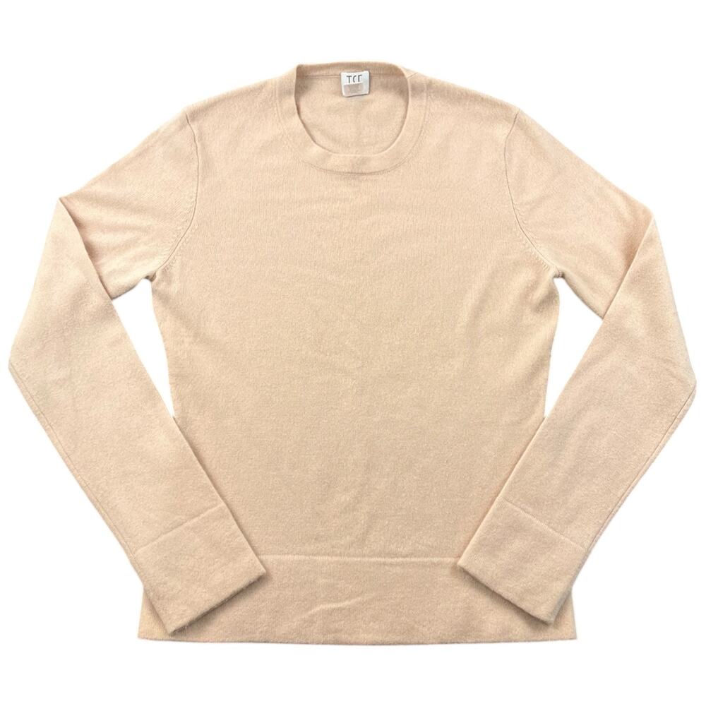 TSE 100% Pure Cashmere Light Peach Pink Crewneck Sweater Size S